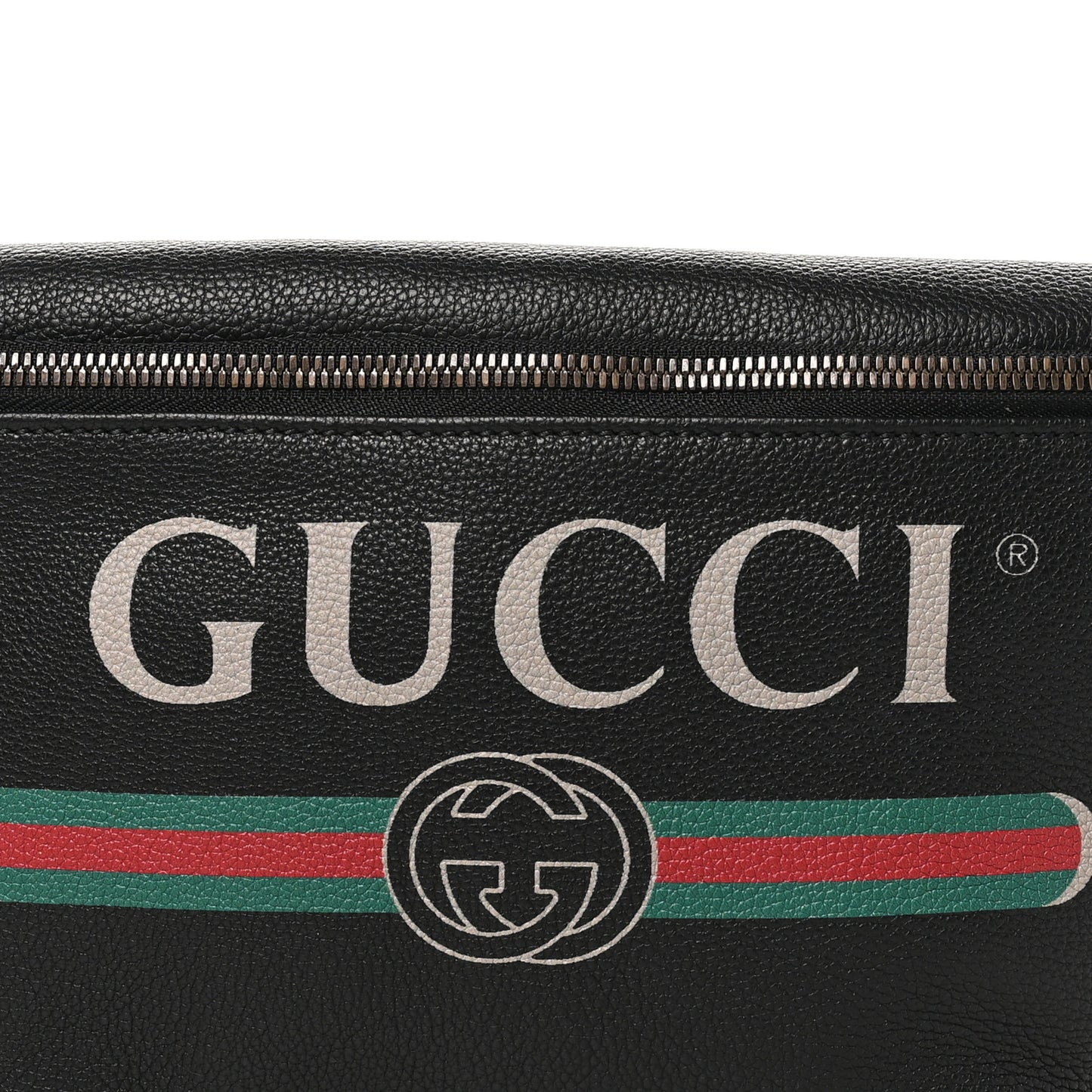 Grained Calfskin Logo Belt Bag Black