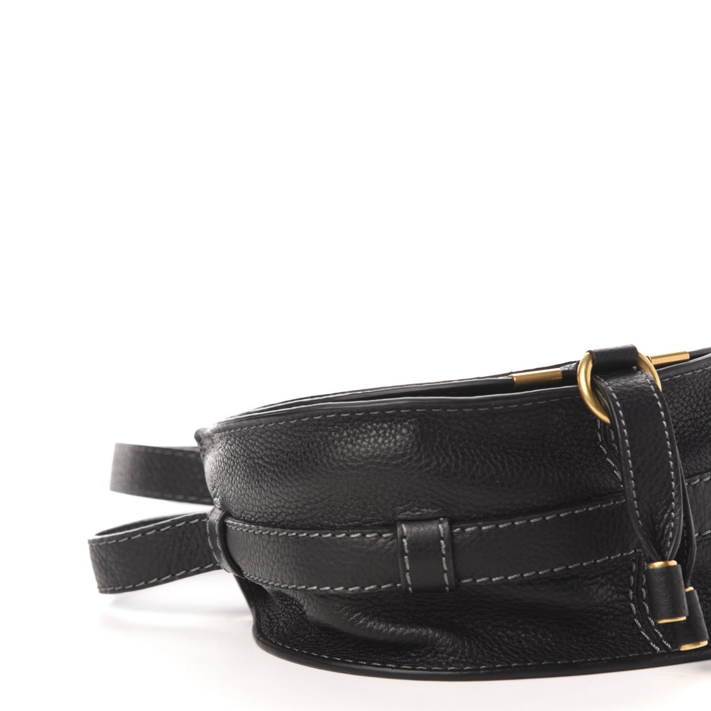 Calfskin Mini Marcie Round Crossbody Bag Black