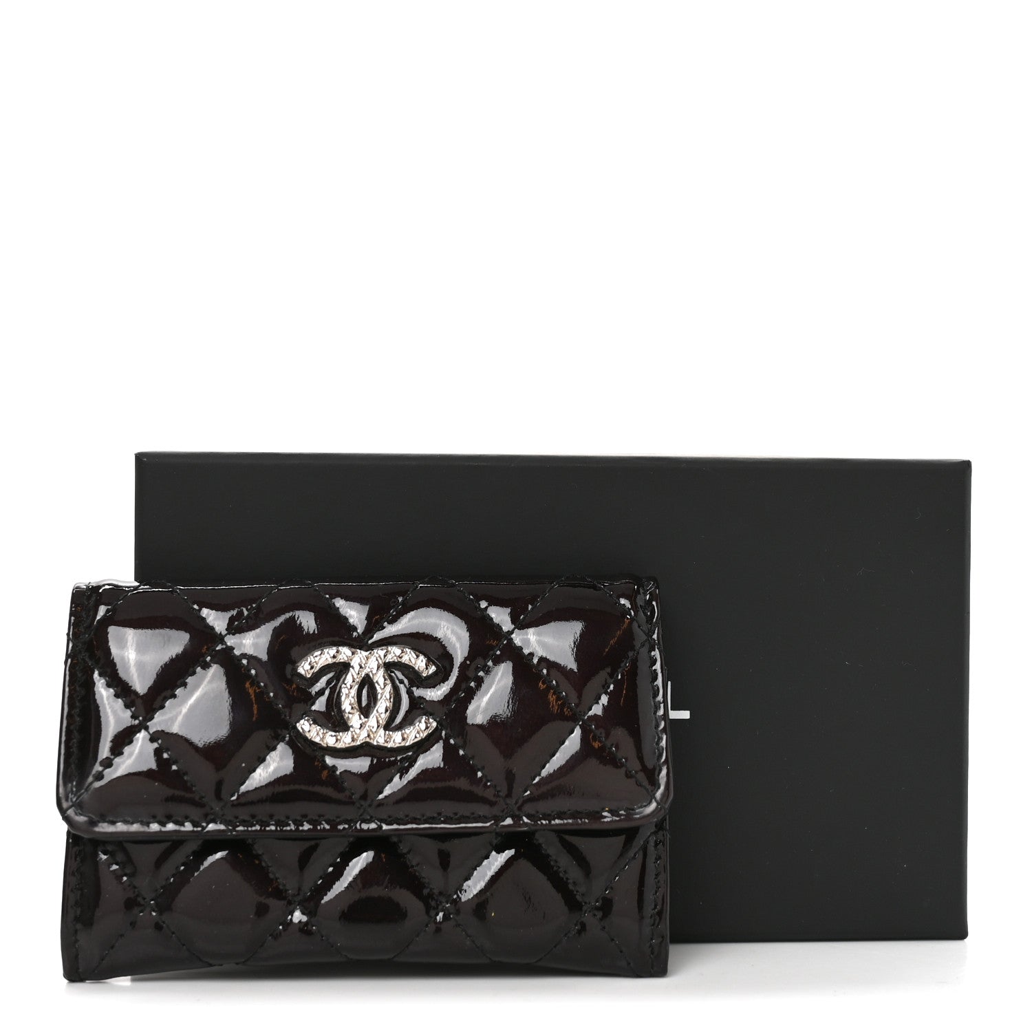 Chanel Patent Brilliant Flap Card Holder Violet 9 of 9