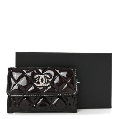 Chanel Patent Brilliant Flap Card Holder Violet 9 of 9