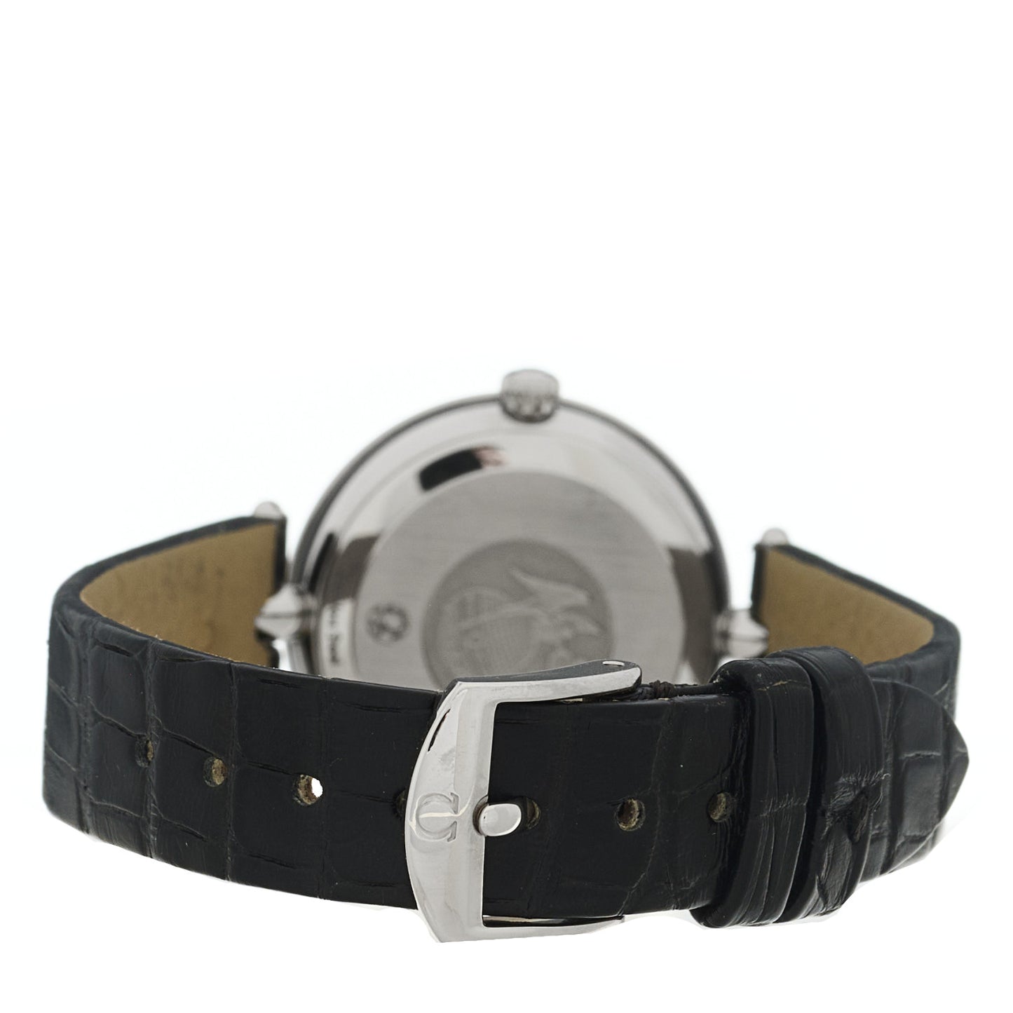Stainless Steel Alligator Diamond 27mm De Ville Quartz Watch Black 424.13.27.60.51.001
