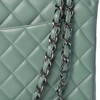 Chanel Lambskin Quilted Maxi Single Flap Green 14 of 16
