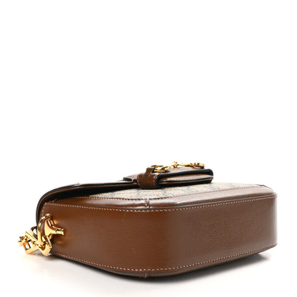 Gucci GG Supreme Monogram Web Mini Horsebit 1955 Shoulder Bag Beige Brown Sugar 4 of 11