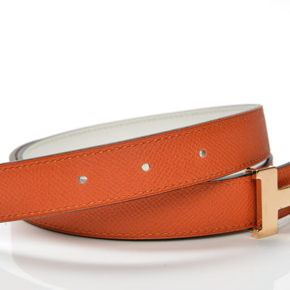 Hermes Epsom Swift 24mm Mini Constance H Belt 85 Feu White 5 of 6