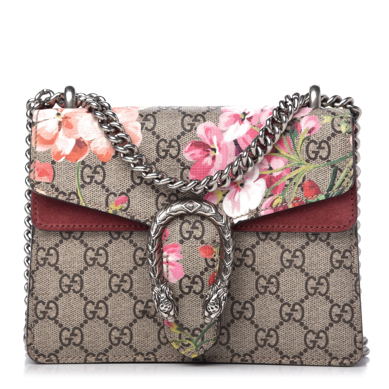 Gucci GG Supreme Monogram Blooms Mini Dionysus Shoulder Bag Beige Multicolor Dry Rose 1 of 10
