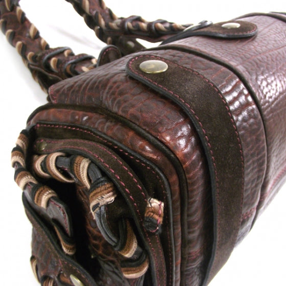 Calfskin Suede Silverado Shoulder Bag Bordeaux