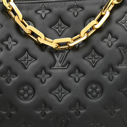 Louis Vuitton Lambskin Embossed Monogram Coussin PM Black 9 of 12