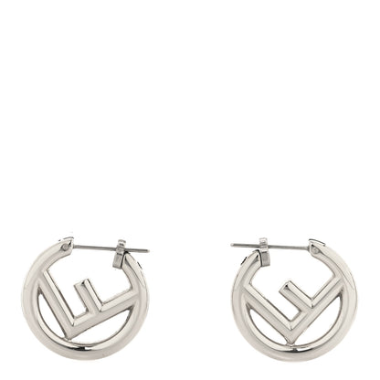 Fendi Metal FF Hoop Earrings Silver 1 of 5