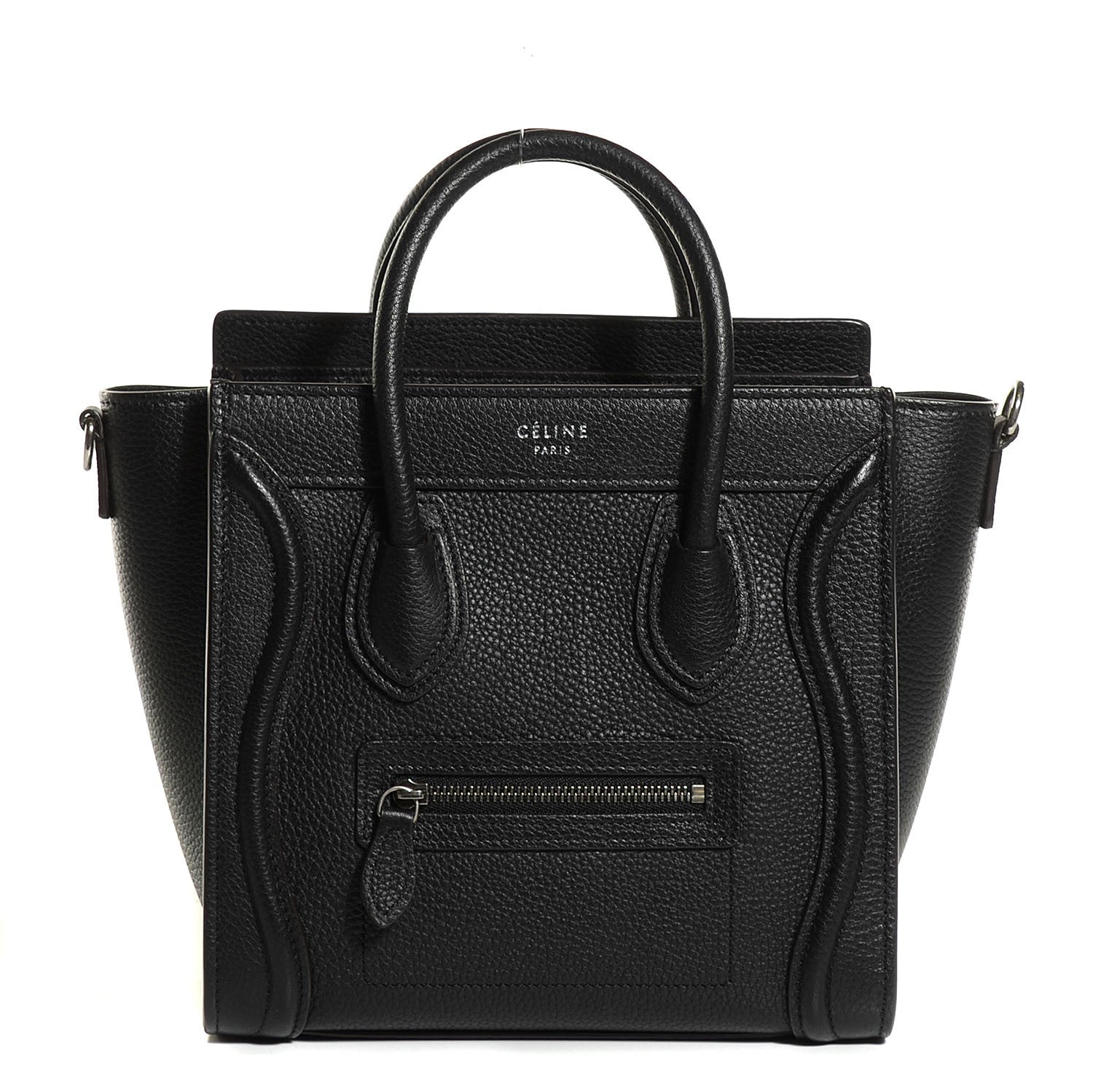 Celine Drummed Calfskin Nano Luggage Black 1 of 10