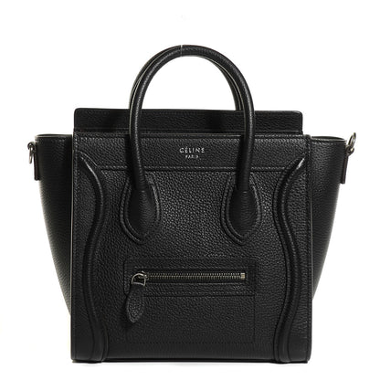 Celine Drummed Calfskin Nano Luggage Black 1 of 10