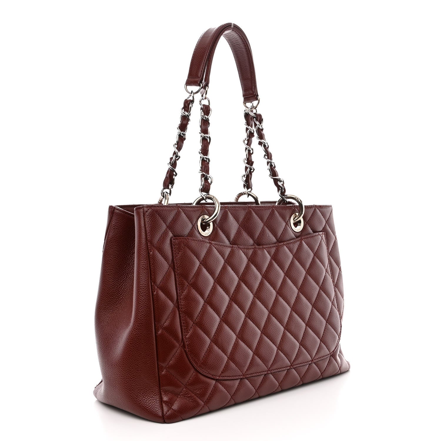 Chanel Caviar Quilted Grand Shopping Tote GST Burgundy 3 of 12