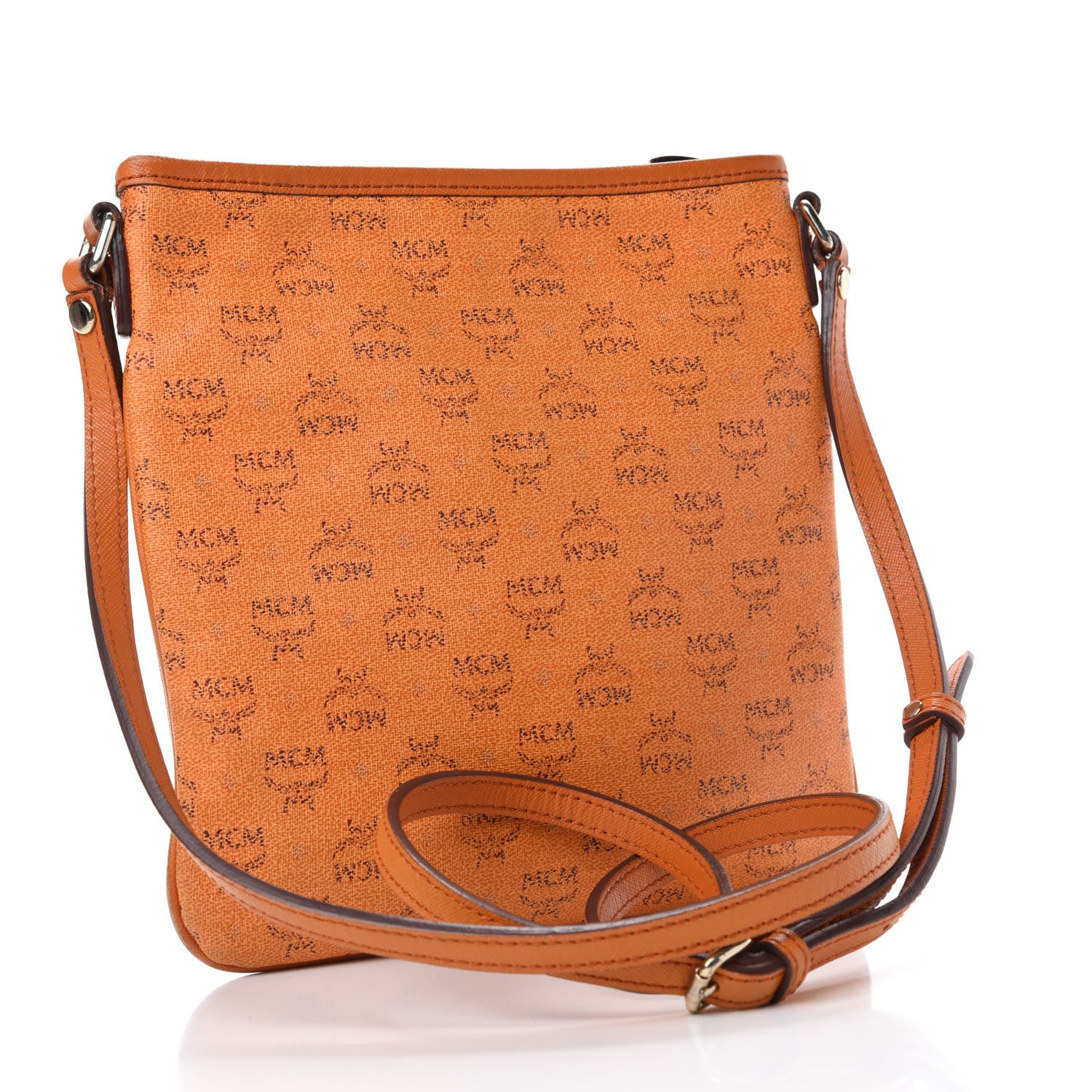 MCM Coated Canvas Messenger Orange 3 of 11