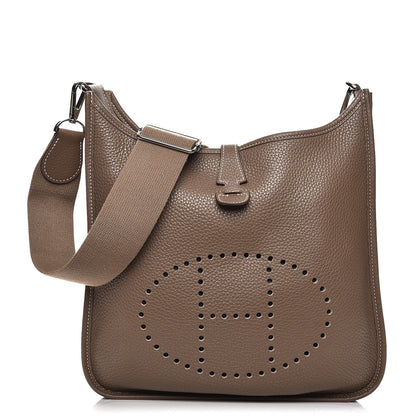 Hermes Taurillon Clemence Evelyne III PM Etoupe 2 of 10