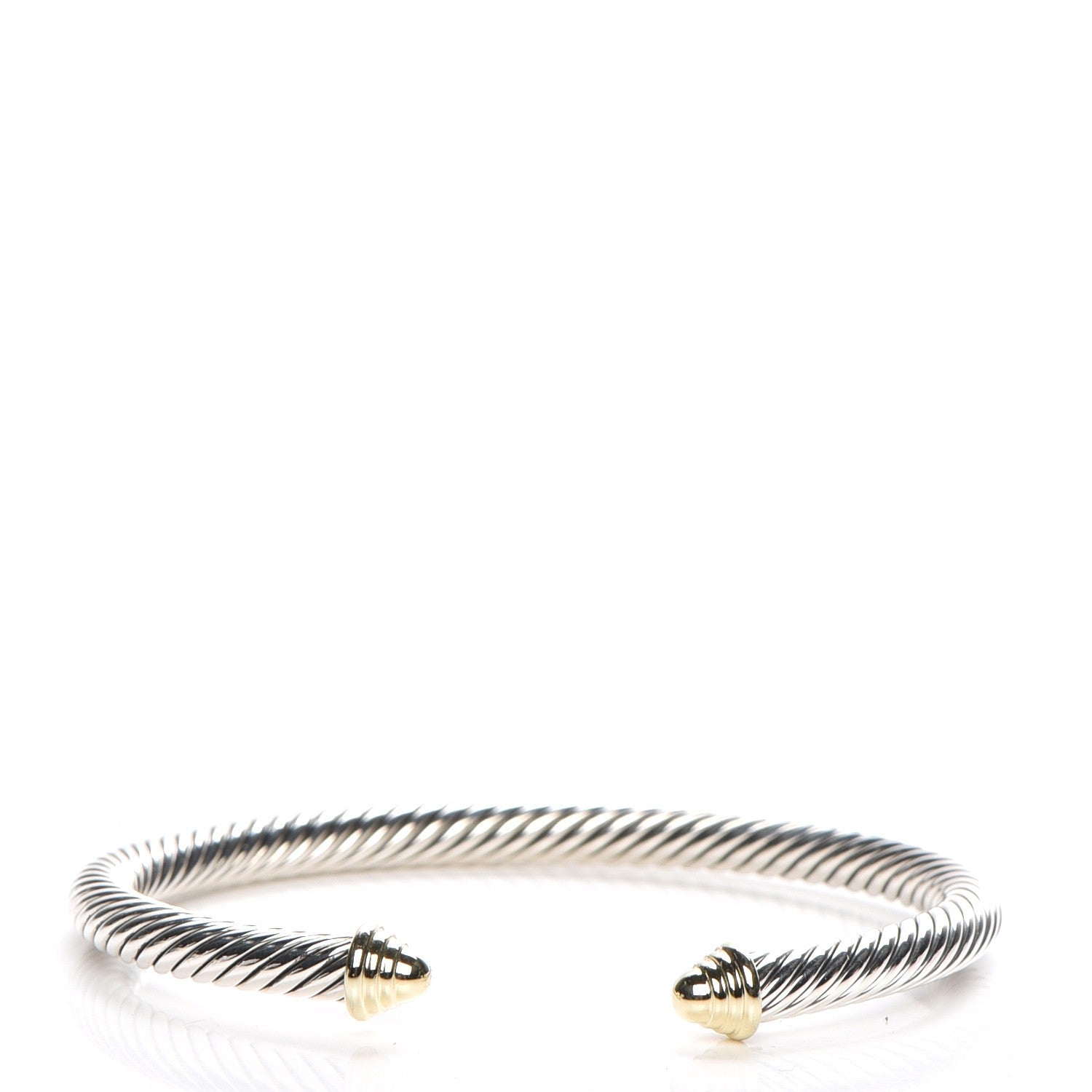 David Yurman Sterling Silver 14K Yellow Gold 5mm Cable Classics Bracelet 5 of 8