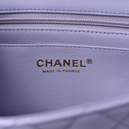 Chanel Lambskin Quilted Mini Top Handle Rectangular Flap Light Purple 6 of 9