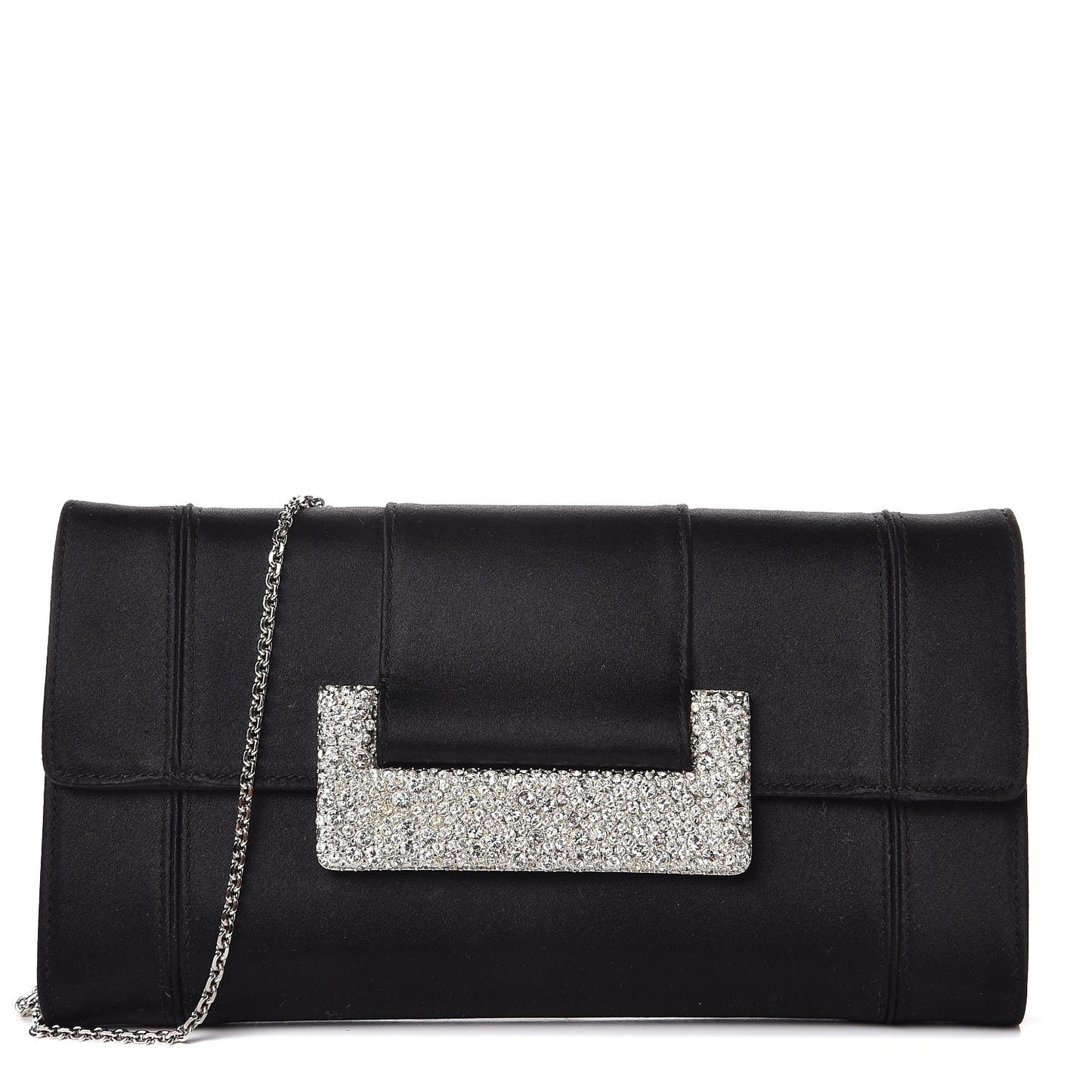 Satin Swarovski Crystal Nina Clutch Black