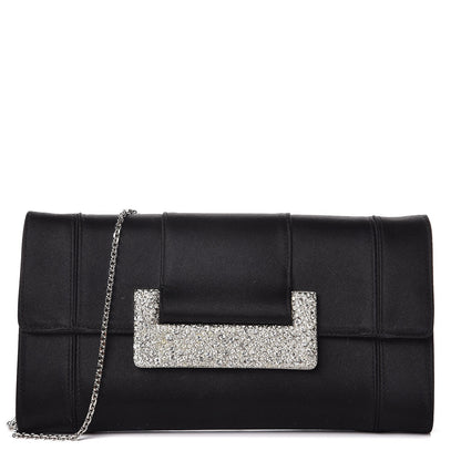 Judith Leiber Satin Swarovski Crystal Nina Clutch Black 1 of 7