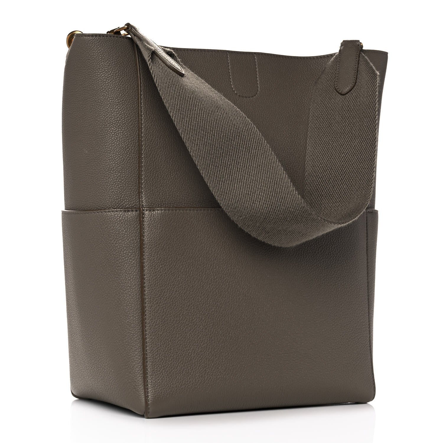 Celine Soft Grained Calfskin Sangle Bucket Bag Taupe 3 of 12