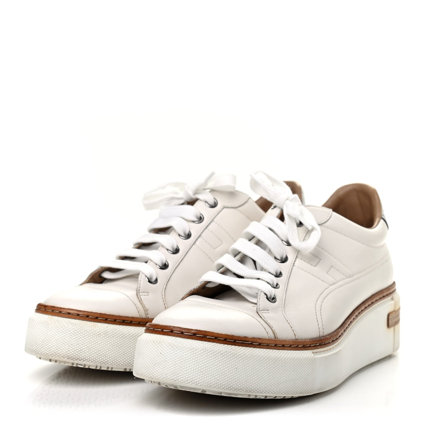 Calfskin Polo Sneakers 39 White
