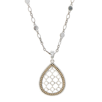 John Hardy Sterling Silver 18K Yellow Gold Dot Teardrop Pendant Necklace 1 of 6