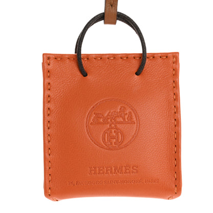 Hermes Milo Lambskin Swift Shopping Bag Charm Feu Gold 3 of 7