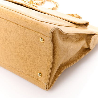 Chanel Caviar Flap Shoulder Bag Beige 11 of 13