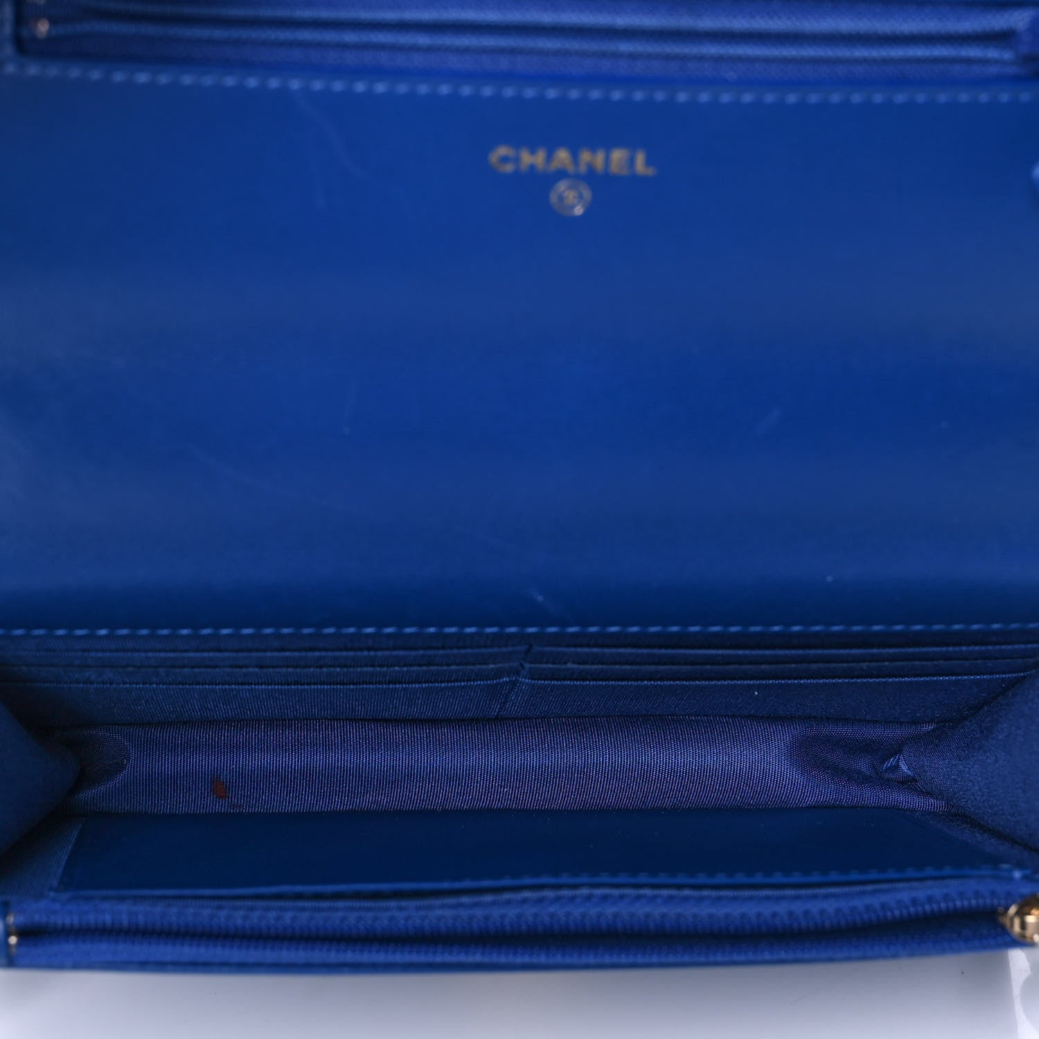 Chanel Goatskin Quilted Chanel 19 Wallet On Chain WOC Blue 4 of 15