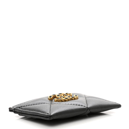 Chanel Lambskin Quilted Chanel 19 Card Holder Black 4 of 9
