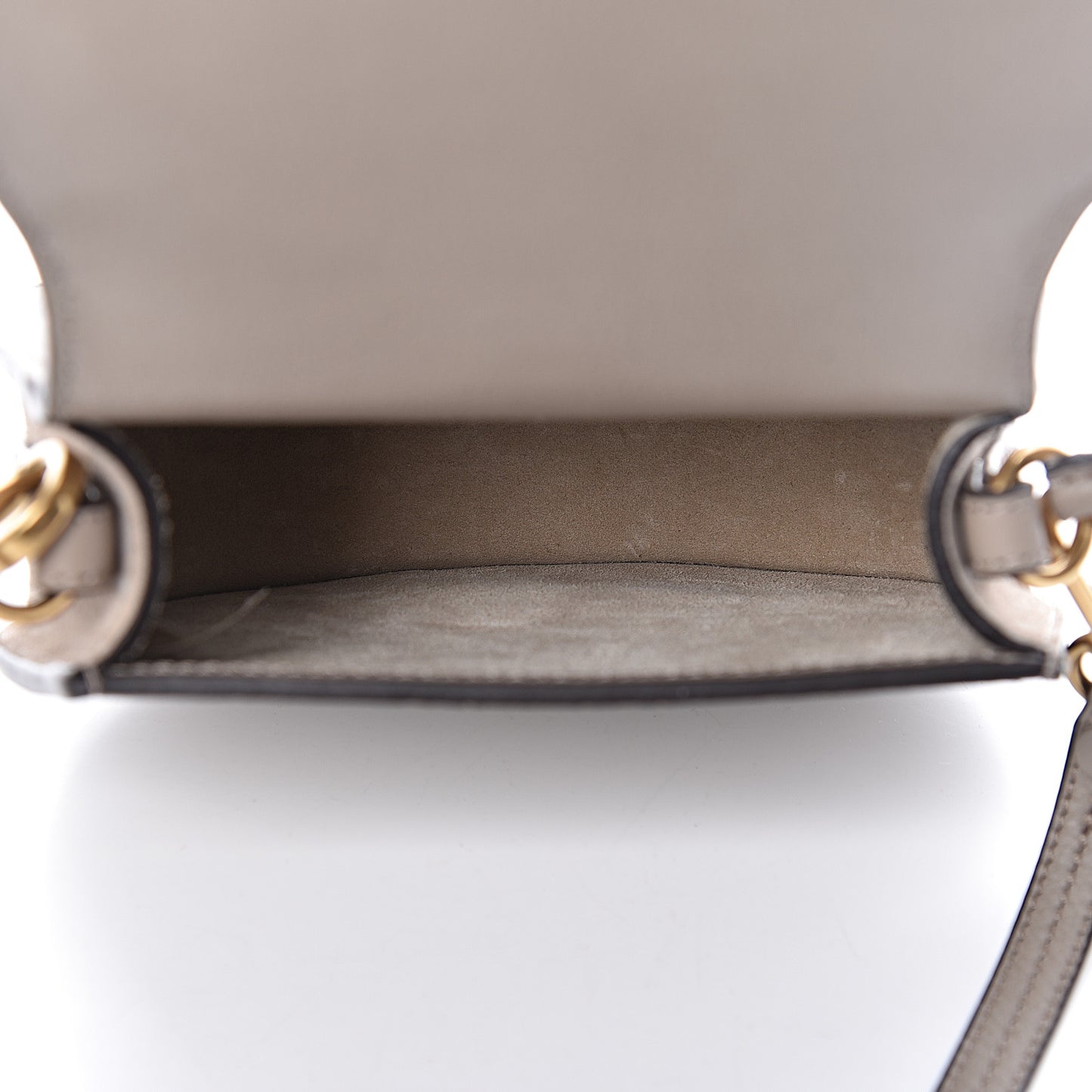 Calfskin Suede Small Nile Bracelet Bag Motty Grey