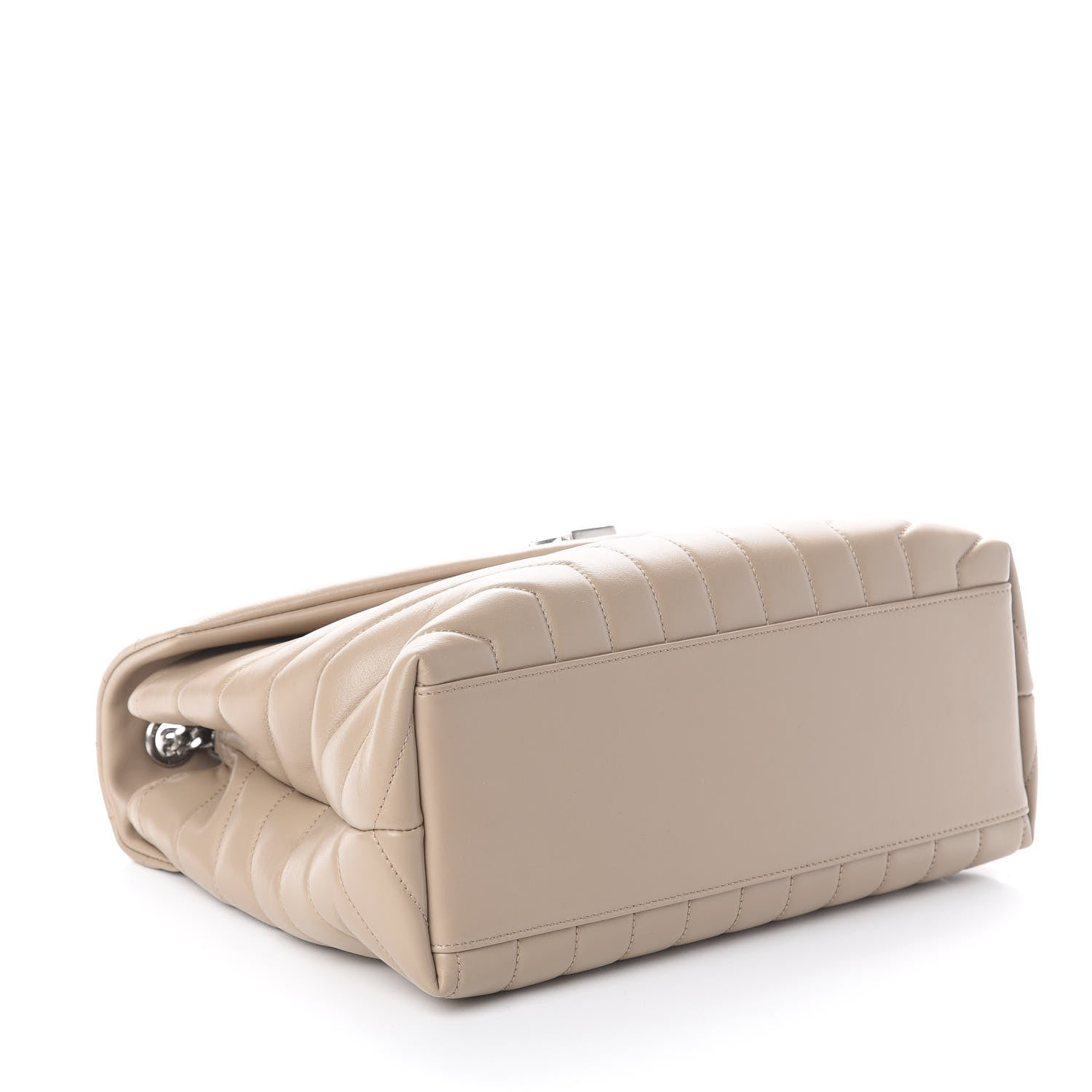 Saint Laurent Calfskin Y Quilted Monogram Medium Loulou Chain Satchel Dark Beige 3 of 8