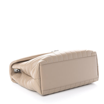 Saint Laurent Calfskin Y Quilted Monogram Medium Loulou Chain Satchel Dark Beige 3 of 8