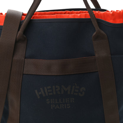 Hermes Canvas The Grooming Bag Bleu Navy Feu 11 of 13