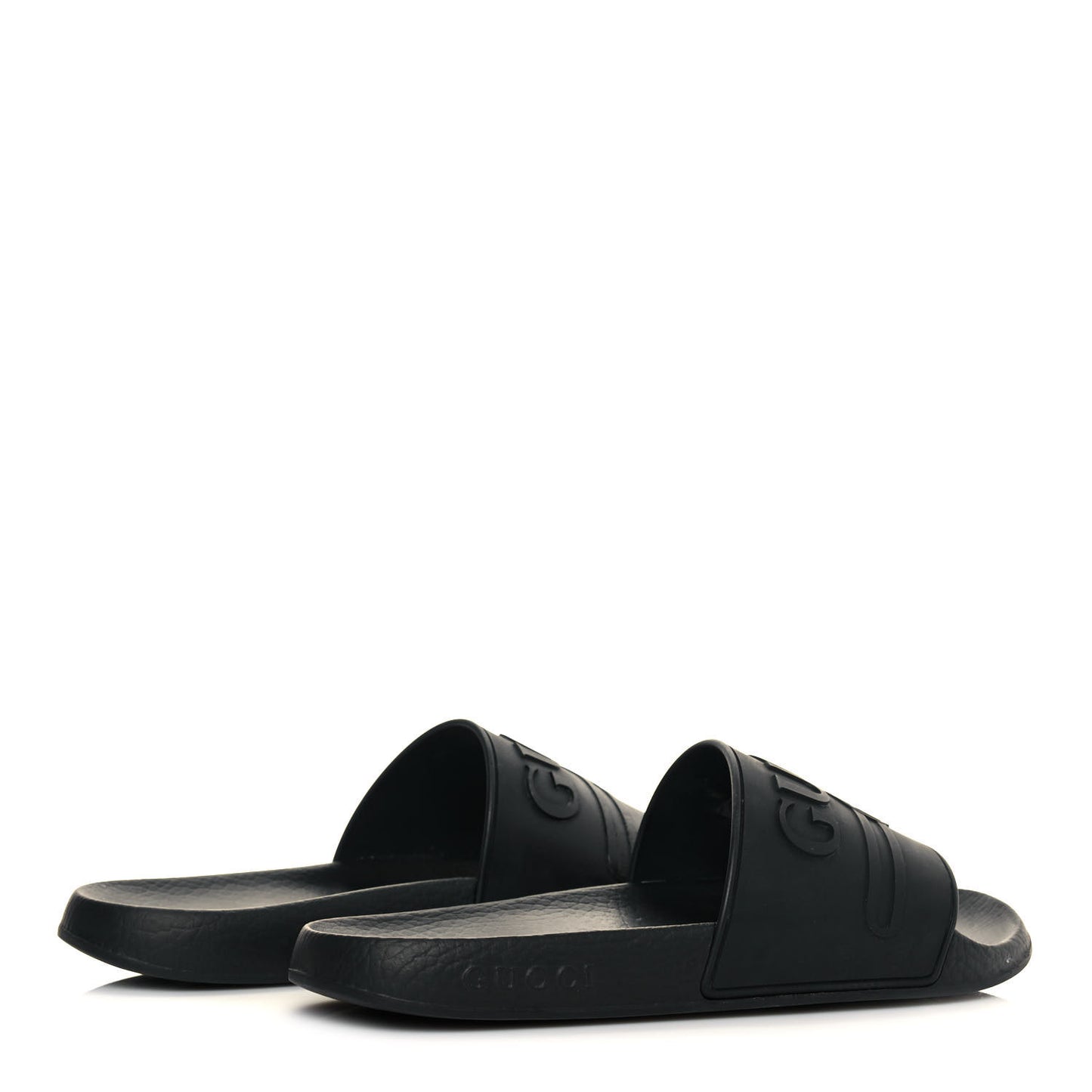 Rubber Womens Logo Slide Sandals 38 Black