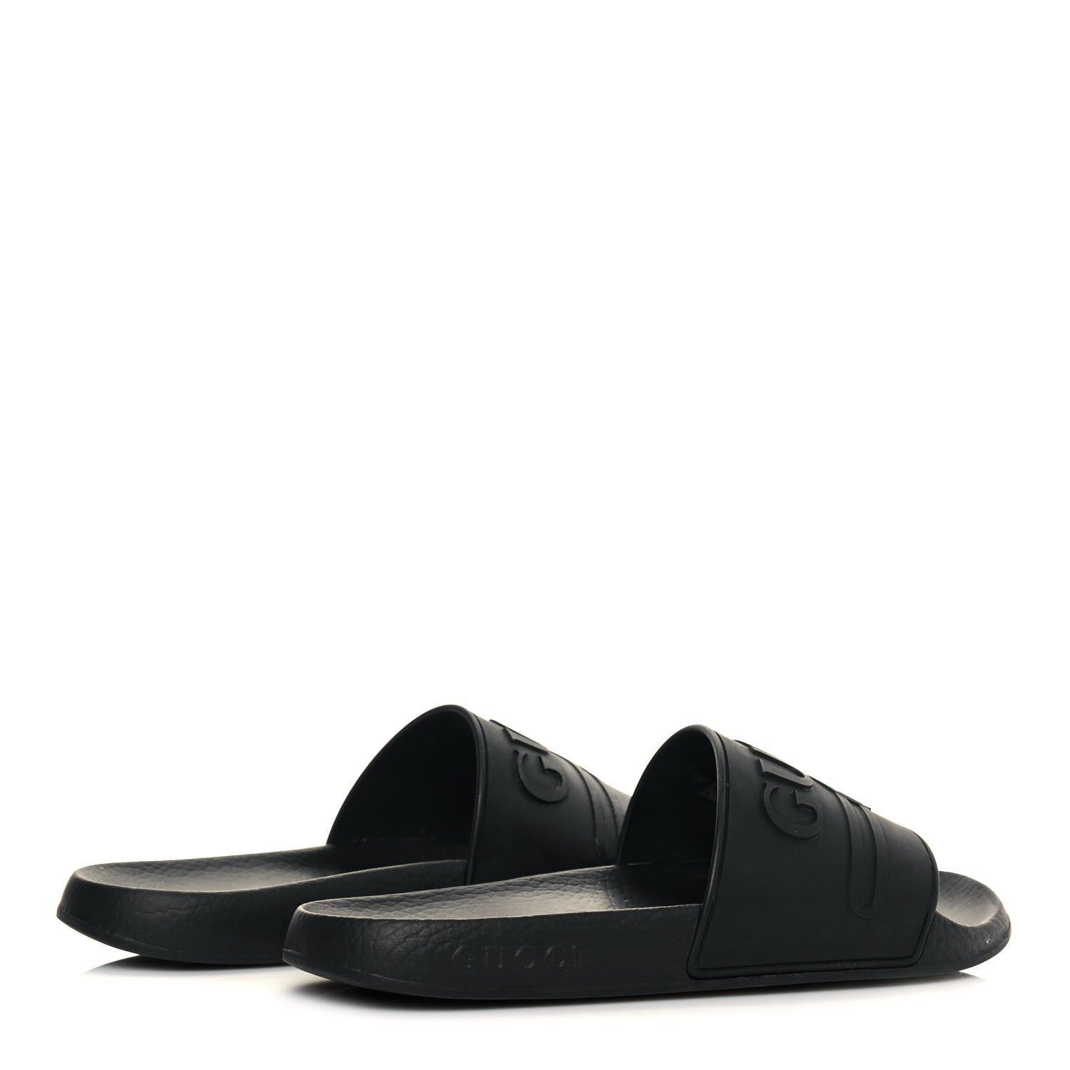 Gucci Rubber Womens Logo Slide Sandals 38 Black 4 of 12