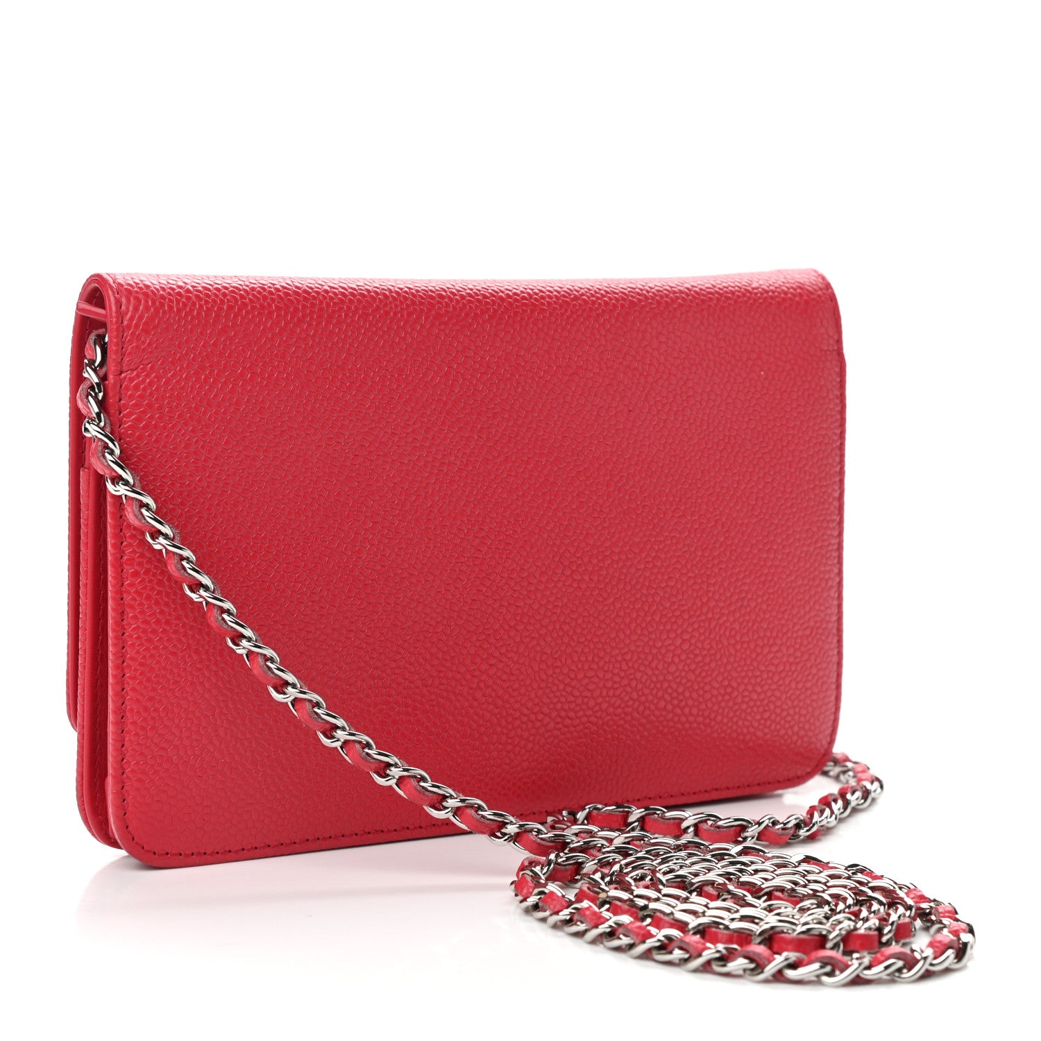 Chanel Caviar Timeless CC Wallet On Chain WOC Dark Pink 2 of 10