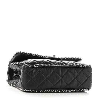 Chanel Crumpled Calfskin Medium Chain All Over Flap Black 4 of 10