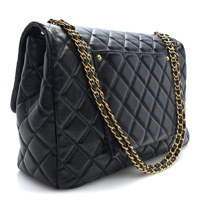 Chanel Grained Calfskin Quilted XXL Travel Flap Bag Black 3 of 10
