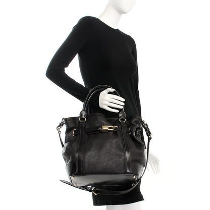 Burberry Grainy Calfskin Cinched Tote Dark Brown 3 of 14