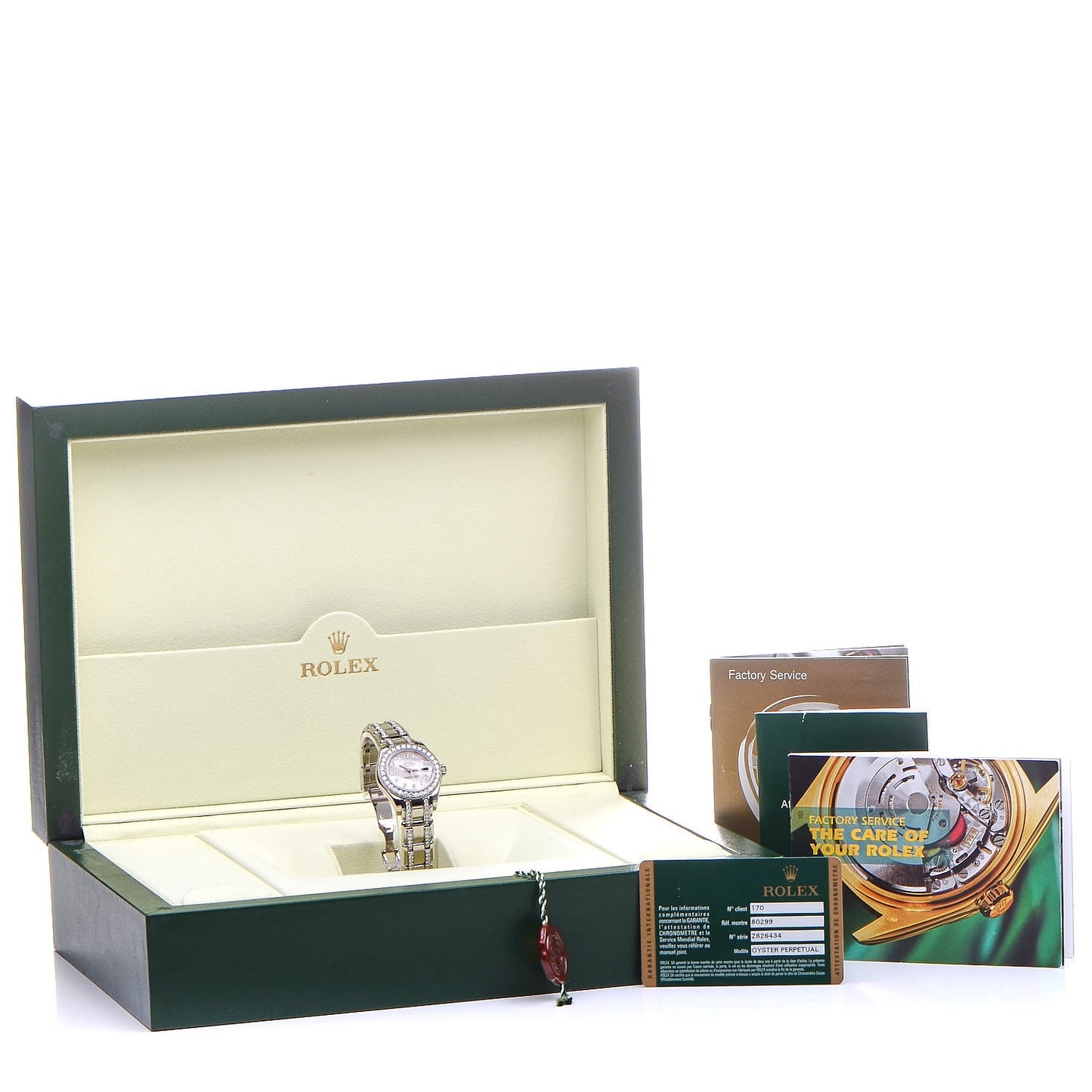18K White Gold Diamond Mother of Pearl 29mm Pearlmaster Datejust Watch 80299
