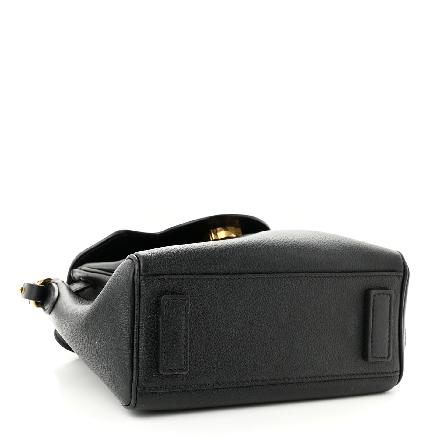 Grained Calfskin Small La Medusa Top Handle Bag Black