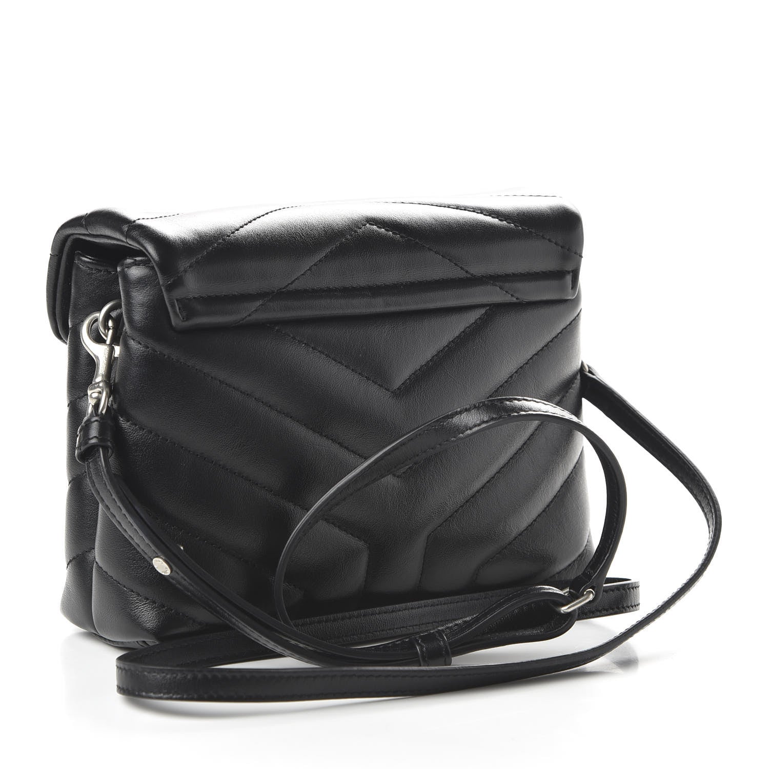 Saint Laurent Calfskin Y Quilted Monogram Toy Loulou Crossbody Bag Black 3 of 9
