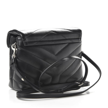 Saint Laurent Calfskin Y Quilted Monogram Toy Loulou Crossbody Bag Black 3 of 9