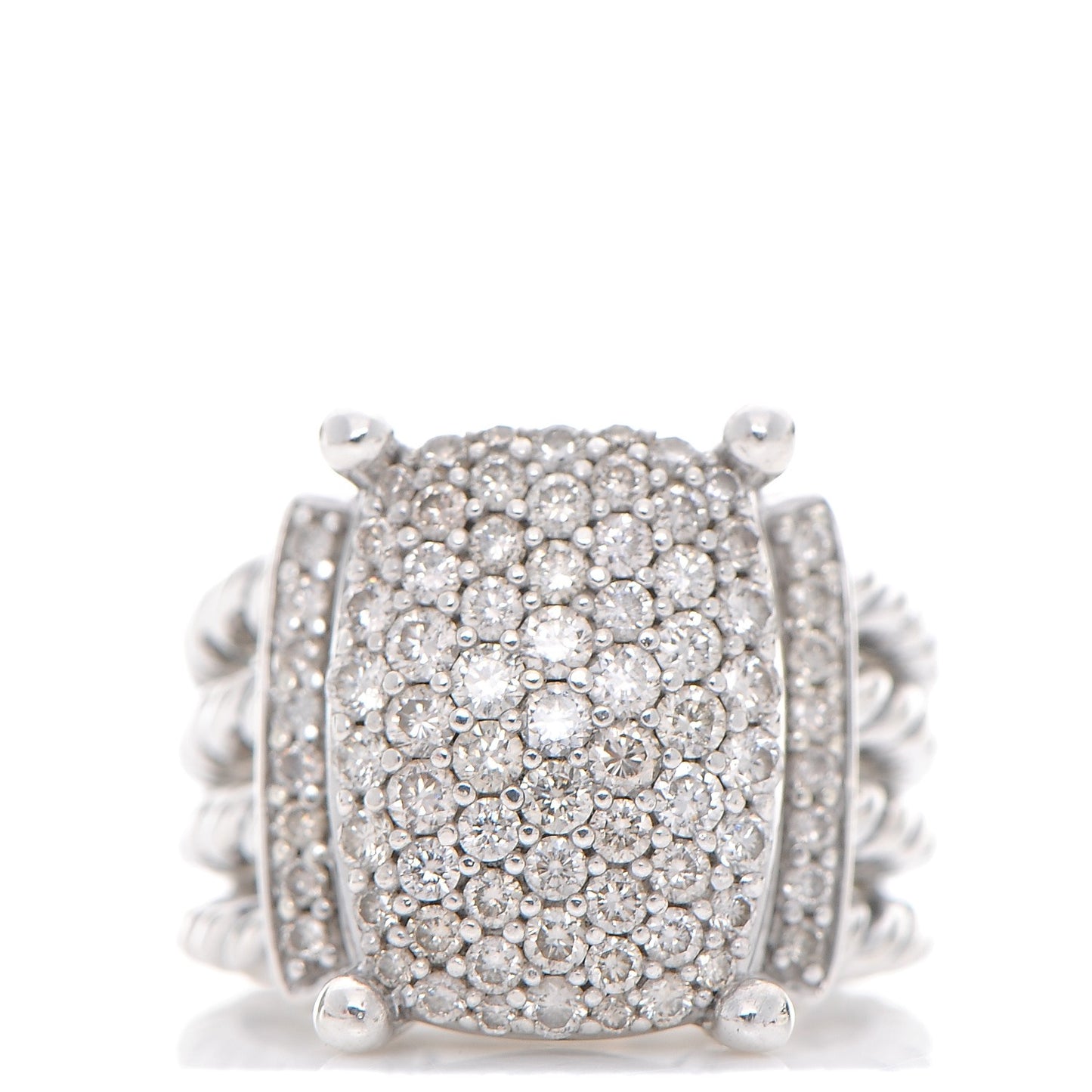 Sterling Silver Diamond 16mm Wheaton Ring 52 6