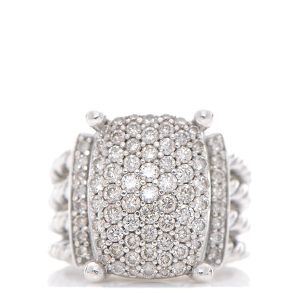 David Yurman Sterling Silver Diamond 16mm Wheaton Ring 52 6 1 of 5
