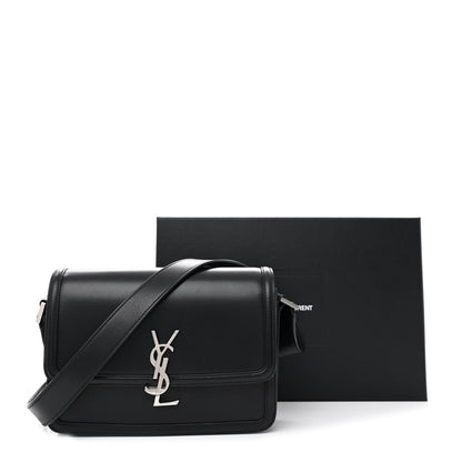 Saint Laurent Box Calfskin Monogram Medium Solferino Satchel Black 12 of 12