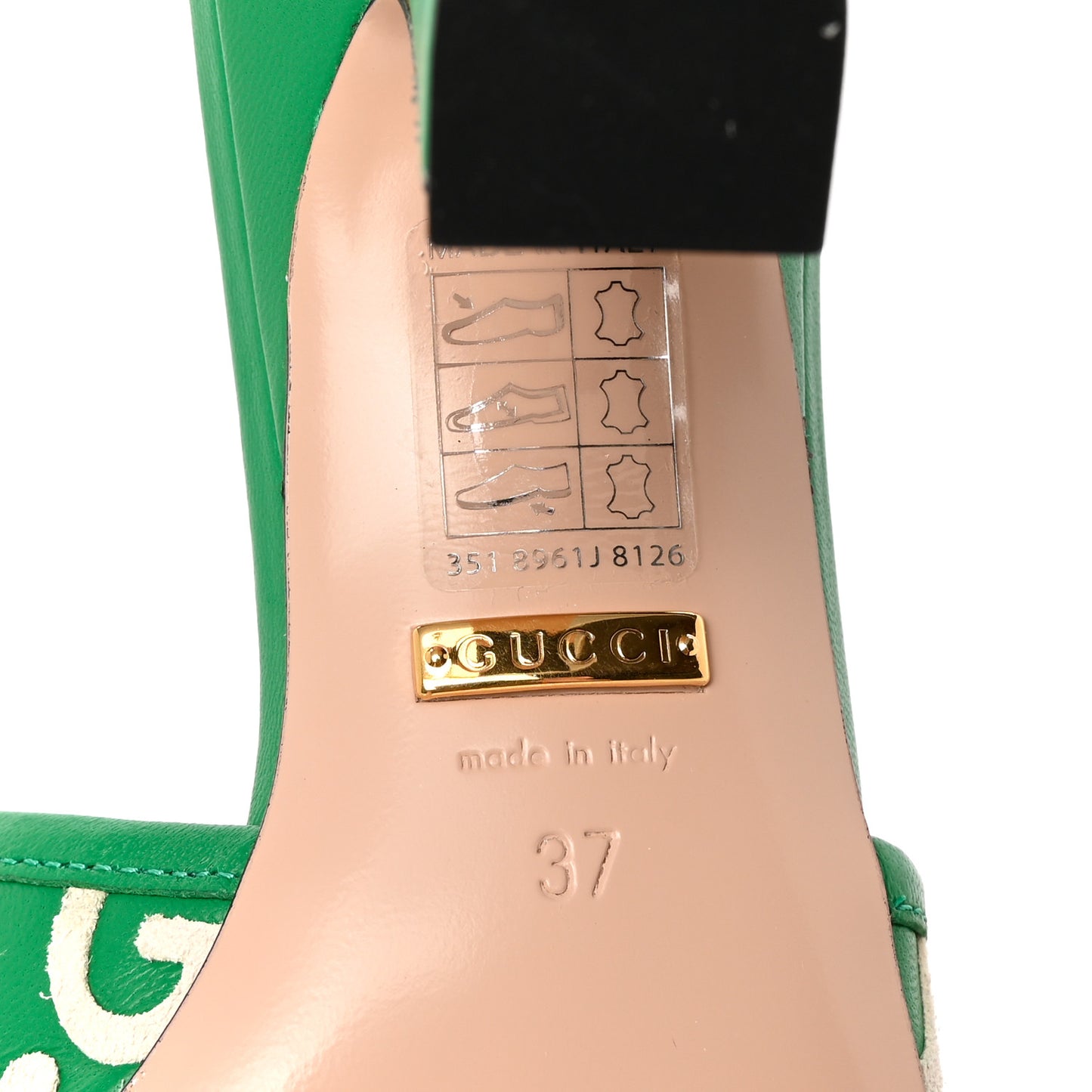 X ADIDAS Nappa Charlotte Suede Monogram Jumbo GG Trefoil 75mm Slide Sandals 37 New Shamarock Ivoire