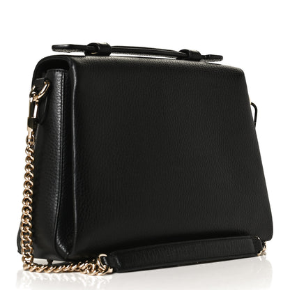 Gucci Dollar Calfskin Interlocking G Top Handle Shoulder Bag Black 3 of 13