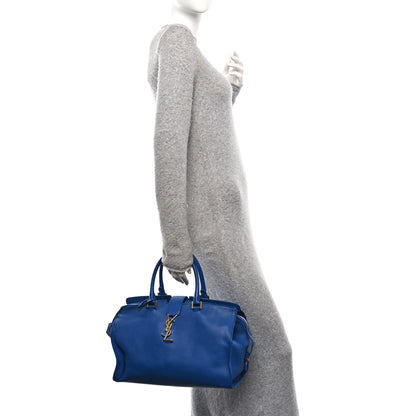 Saint Laurent Calfskin Medium Monogram Cabas Blue Majorelle 2 of 9
