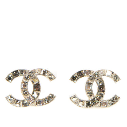 Chanel Bageutte Crystal CC Earrings Silver 3 of 5