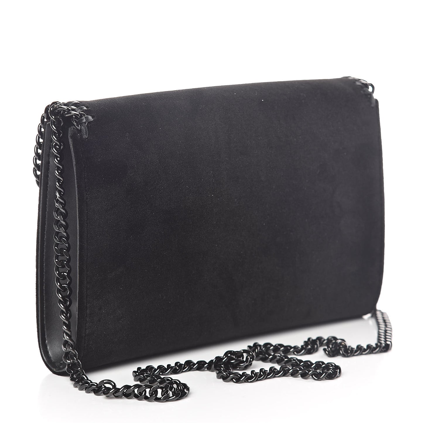 Velvet Effect Falabella Shoulder Bag Black